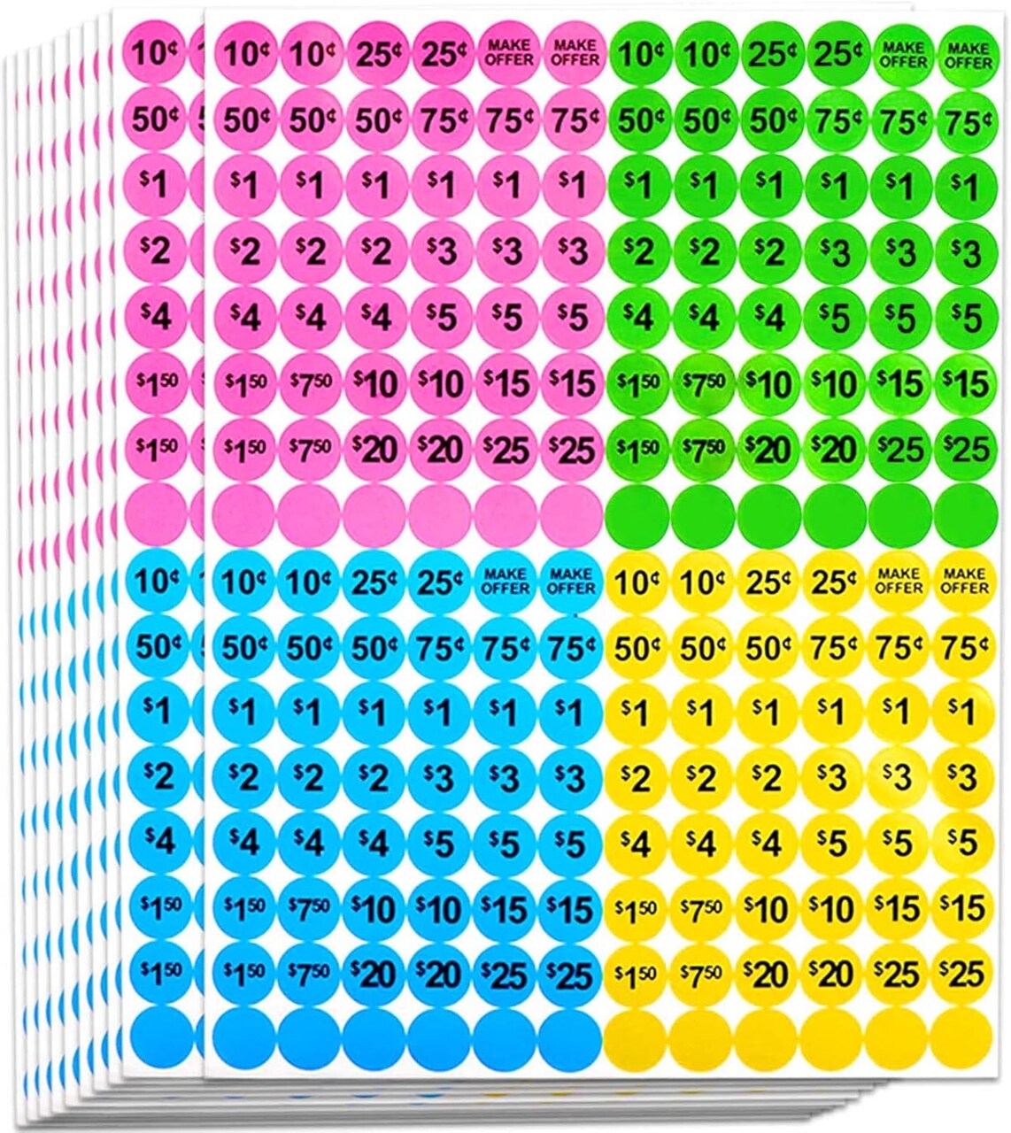 Dreecy Yard Sale Price Stickers Garage Sale Pre-Priced Price Tag Labels